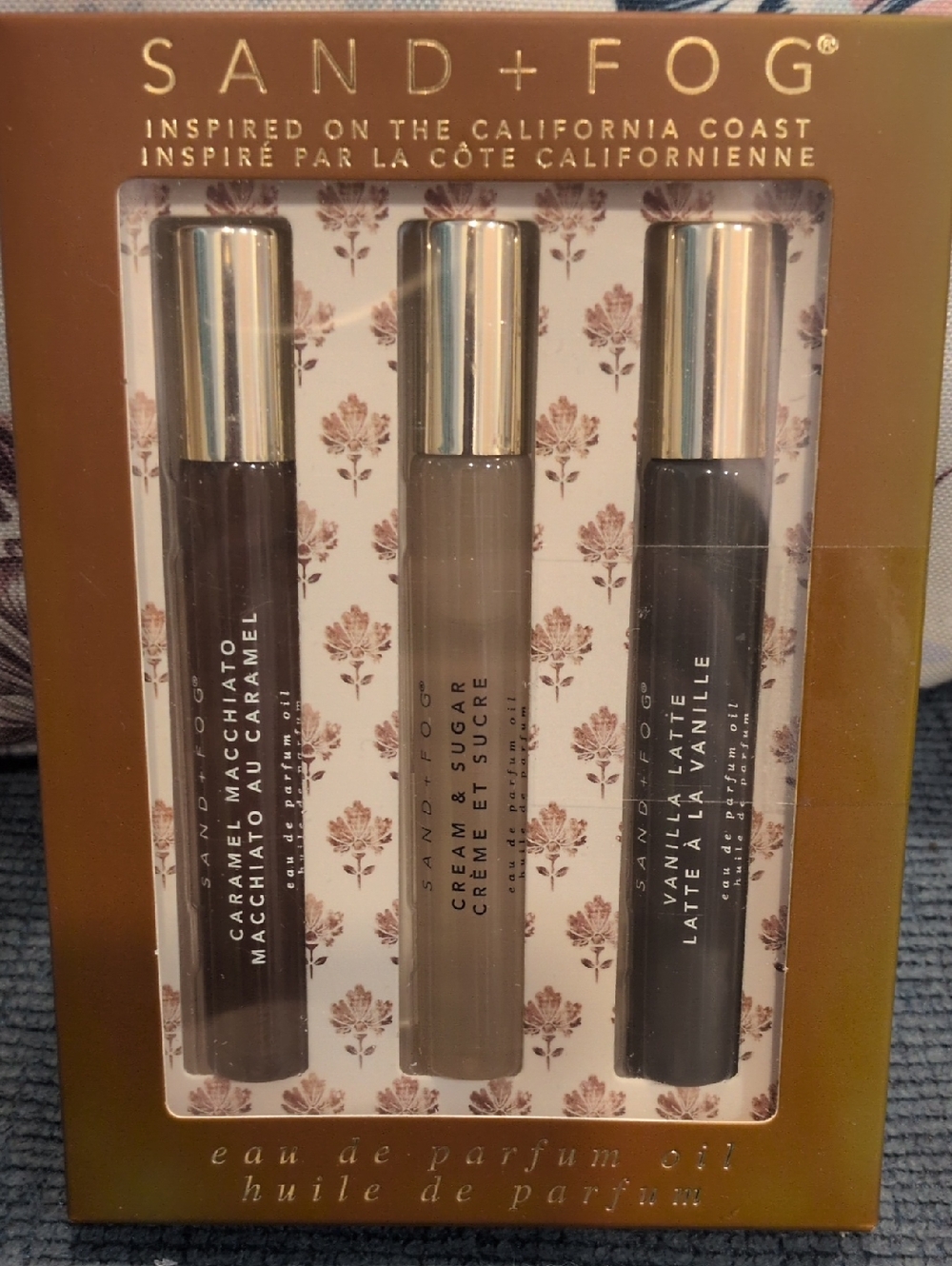SAND+FOG Women Bath & Body Perfume Oil Trio - Brown/Beige